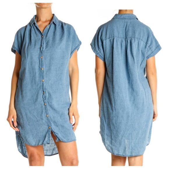 Madewell
Blue Solid Casual Shift Dress linen/cotton blend - Picture 1 of 14